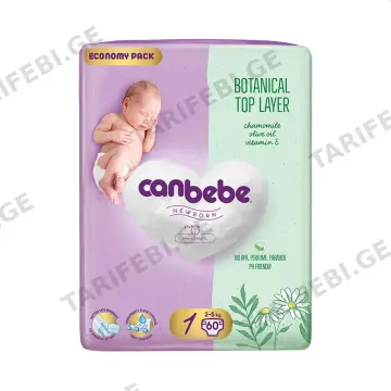 საფენი ბავშვის Botanical 2-5 კგ 60 ცალი 5215 ქანბებე - Canbebe