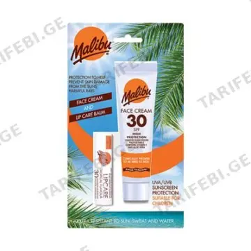 მალიბუ-სახის ლოსიონი SPF30 + ტუჩის ბალზამი